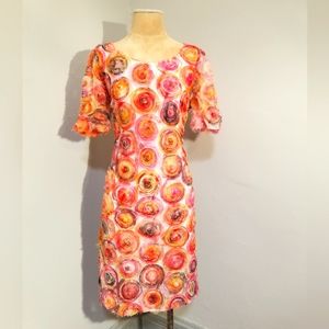 SHARON YOUNG 3D DRESS VINTAGE 90S CIRCULAR SWIRL GEOMETRIC ARTISTIC Y2K PARTY 12